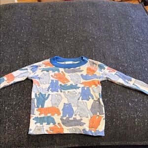 Hanna Andersson Kids Animal Print Long Sleeve Tee - Blue and Orange